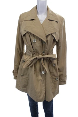 Chaqueta de mujer Calvin Klein manga larga doble pecho cuello marrón talla grande Foto 1 de 4