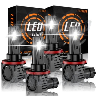 For Volvo XC90 2016-2021 H11 H11 LED Headlight Bulbs 4x High Low Beam Kit 6000K - Image 1 of 4