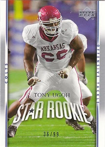 2007 Upper Deck Exclusives Tony Ugoh Arkansas Razorbacks RC 36/99 - Picture 1 of 2
