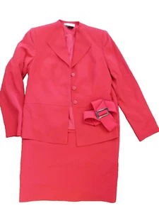 FABULOUS East 5th Business Suit RED Spill Resist NANOTEX Blazer Skirt set sz 6 - Picture 1 of 11