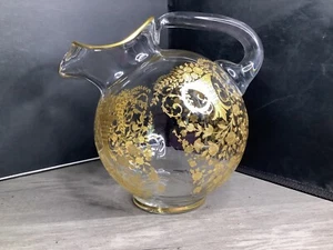 Cambridge Portia Flat Handled Ice Lip Pitcher Gold Encrusted Excellent Condition - Picture 1 of 12