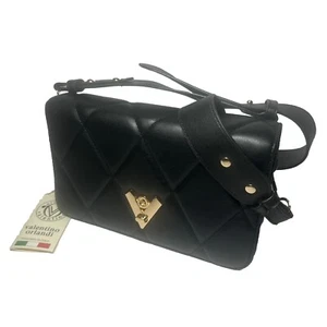VALENTINO ORLANDI Black Diamond Quilted Crossbody Shoulder Bag Clutch Neu - Bild 1 von 23