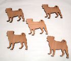 Laser cut plywood Pug Dog shapes 100mm made from 5mm plywood