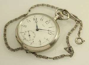 1896 Halda Antique Silver Pocket Watch  Mechanical Manual Mouvement - Picture 1 of 5