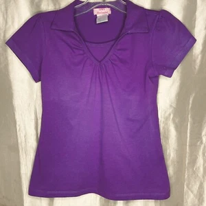 Cutie’s Girls Polo School Uniform Shirt Size 10 - Purple FREE SHIPPING - Picture 1 of 5