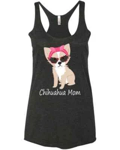 Chihuahua Mom Saying Funny New Trendy Pets Lovers Gift Birthday Racer Tank Top - Picture 1 of 5