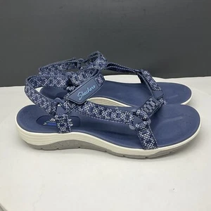 Skechers Reggae Cup Sport Sandals Womens Size 9 Navy Blue Strappry Comfort - Picture 1 of 9
