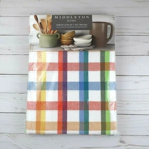 Middleton Home Fabric Tablecloth Multi Color Plaid 60x102 - Picture 1 of 2