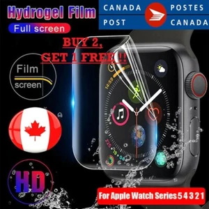 FILM HYDROGEL PROTECTEUR D'ÉCRAN POUR APPLE IWATCH SERIES 1 2 3 4 5 38MM 40 42 44 - Photo 1 sur 12