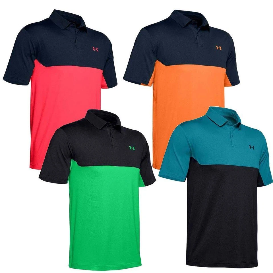 UNDER ARMOUR MENS GOLF UA PERFORMANCE 2.0 COLORBLOCK STRETCH GOLF POLO SHIRT - Image 1 of 1