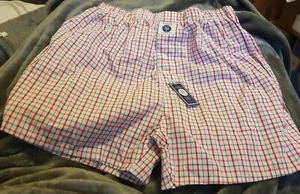 State Traditions Boxer Shorts medium red black white plaid 32-34 underwear mens - Picture 1 of 5