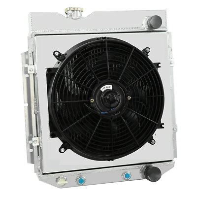 4Row Radiator Shroud Fan Fits 1960-65 Ford Falcon Ranchero Mercury 65-66 Mustang Foto 1 de 4