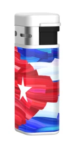 Triple Torch Lighter, Art by Charlie Turano III, One Nation Series, Cuba Flag - Picture 1 of 6