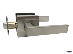 Palanca de puerta de níquel satinado cepillado paso manija pasillo dormitorio armario resistente - Imagen 1 de 2
