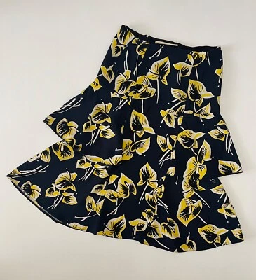 MARNI Skirt High Waisted Floral Blue-Yellow Size 40 Made in Italy - Image 1 of 4