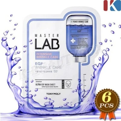 TONYMOLY Master Lab Mask Sheet 19g x 6pcs EGF Wrinkle Care Mask Sheets New - Image 1 of 4