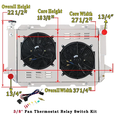 1451 3 ROW RADIATOR SHROUD FAN FOR 1985-1997 1986 FORD F150 F250 F350 BRONCO - Image 1 of 4