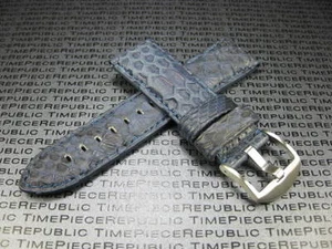 20 mm Python Haut Leder Armband Marineblau Band Dornschließe Seamaster - Bild 1 von 5