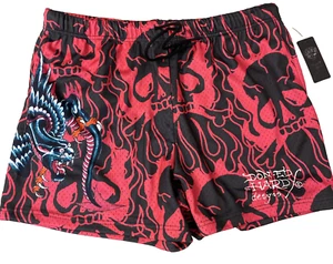 Neu mit Etikett Ed Hardy Mesh Herrenshorts Gr. XL fuchsia pink Dragon Panther - Bild 1 von 13