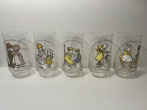 Holly Hobbie Coca-Cola Limited Edition Happy Talk Drinking Glasses SET OF 5 - Picture 1 of 12