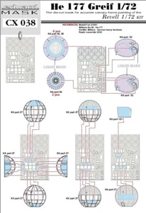 Eduard Models 1/72 Heinkel He 177 Greif Paint Mask for Revell kit - Picture 1 of 1