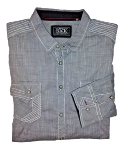 Schnalle schwarz Herren grau Knopfleiste sportliche Passform Langarm Western Style Gr. XXL - Bild 1 von 6