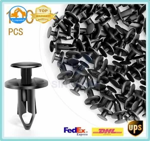 100X 8mm Hole Fastener Rivet Retainer Plastic Car Bumper Clip Fender Push - Picture 1 of 7