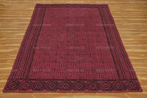 Red Handmade Natural Jute Area Rug Indien Living Room Flat Weave Kilims 5x8 8x10 - Picture 1 of 19