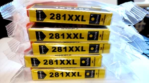 VAKER Ink Cartridge Replacement for Canon 281XXL Ink YELLOW (5-Cartridges) - Picture 1 of 3