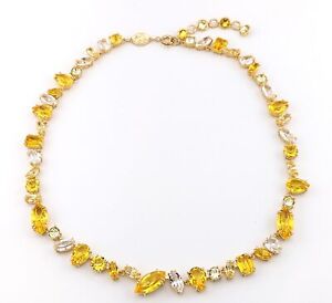 Swarovski Crystal Gema Necklace, Mixed Cuts, Yellow, Gold-Tone Plated 5652800