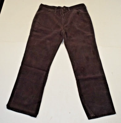 Vintage Corduroy Pants Rustler Size 34 x 29 80s Brown Western Fine Cord Made USA - Image 1 of 4