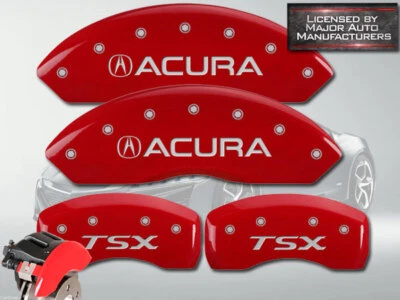 2009-2014 "Acura TSX" Base V6 Front + Rear Red MGP Brake Disc Caliper Covers - Image 1 of 4
