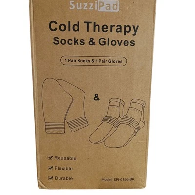 Suzi Pad Cold Therapy Set SPI-0156 BLK Socks & Gloves Ice Packs Size Large  - Image 1 of 4