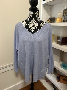 Pure Collection Superfine Cashmere Lightweight Blue Long Sleeves Sweater Size 18 - Picture 1 of 6