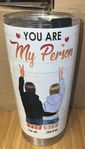 You Are My Person 18 Oz Insulated Coffee Tumbler Sarah & Jennie To Go Cup BFF - Picture 1 of 2