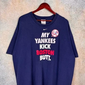 Vintage Y2K Nike New York Yankees T-Shirt Gr. XXL blau MLB Baseball Boston Butt 2006 - Bild 1 von 10