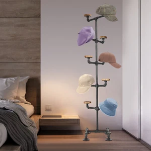 Exhibición de sombreros de 5 niveles al por menor gorra estante gorras de piso multifuncionales soporte para sombreros - Imagen 1 de 16