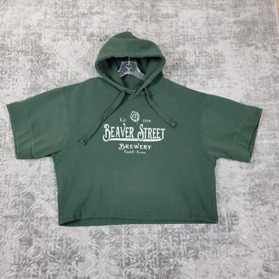 Sudadera con capucha para mujer Beaver Street Brewery verde mediana de gran tamaño corta manga corta Foto 1 de 4