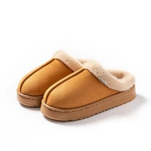 7.5-8 Fashion Women Fluffy Slippers Indoor EVA Anti-Slip Thick Sole Winter Warm - Picture 1 of 11