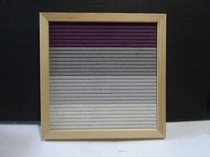 Felt Letter Board 10x10" Purple and 3 Shades of Grey Wood Frame - Picture 1 of 2