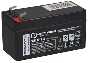 Q-Batteries 12LS-1.2 12V 1.2Ah Lead Fleece Battery AGM VRLA VdS Comp. 1.3Ah UPS and much more - Picture 1 of 8