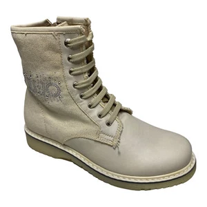 SCARPE ANFIBIO STIVALE STIVALI DONNA LIU JO UA20481 PELLE BEIGE ORIGINALE AI - Imagen 1 de 6