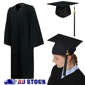 University Graduation Gown And Mortarboard Hat Set With Bling Removable Tassel - Picture 1 of 12