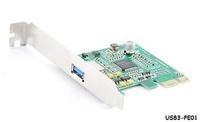 Single Port USB 3.0 SuperSpeed 5Gbps PCI Express Controller Card, USB3-PE01 - Image 1 of 2