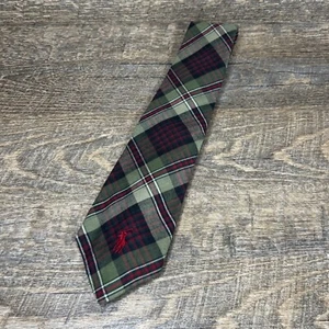 Polo Ralph Lauren Tie Red Green Plaid 100% Cotton w/ Red Horse Necktie - Picture 1 of 6