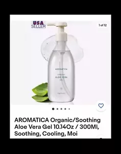 Gel de Aloe Vera Orgánico/Calmante AROMATICA 10,14 Oz/300Ml, Calmante, Enfriador, Moi - Imagen 1 de 7