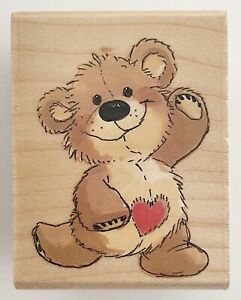 Rubber Stampede Suzys Zoo Boof The Bear A2114D Wood Mounted Rubber Stamp