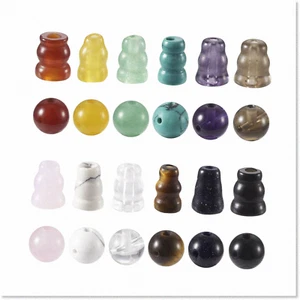12 Sets Stone Buddha Mala Guru Bead Set - 10mm 3 Hole Gemstone Energy Healing St - Picture 1 of 7