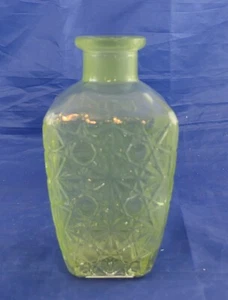 Light Green Cut Glass Bottle Jar Decanter - Picture 1 of 5