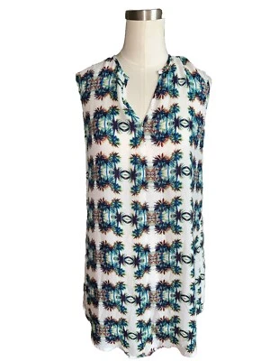 Blusa sin mangas Collective Concepts talla M palmeras marfil tropical camiseta sin mangas Foto 1 de 4